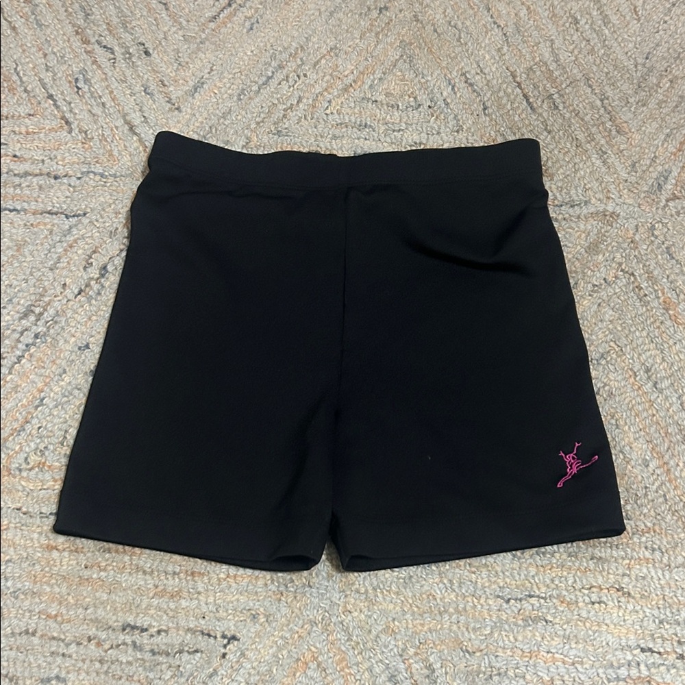 Kids Black Skorts with Pink Embroidery